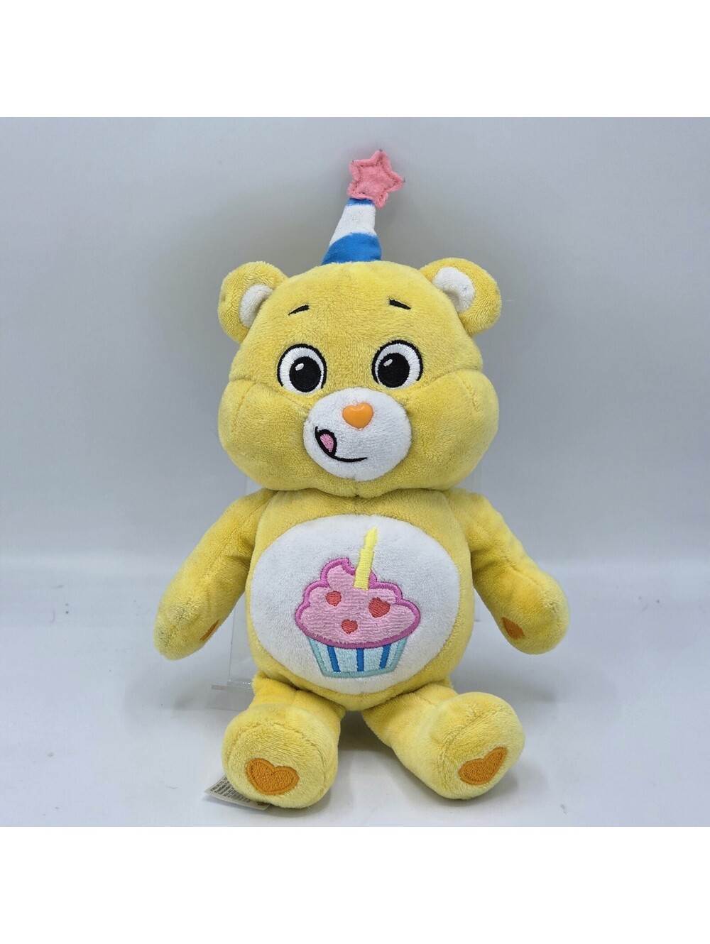 BIRTHDAY BEAR 10" Yellow Care Bears Plush CUPCAKE PARTY HAT 2022 Stuffed Animal